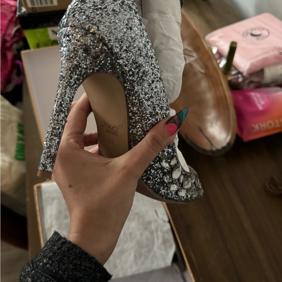 Badgley Miscka Conroy Metallic Glitter Evening Shoe - Picture 5 of 8